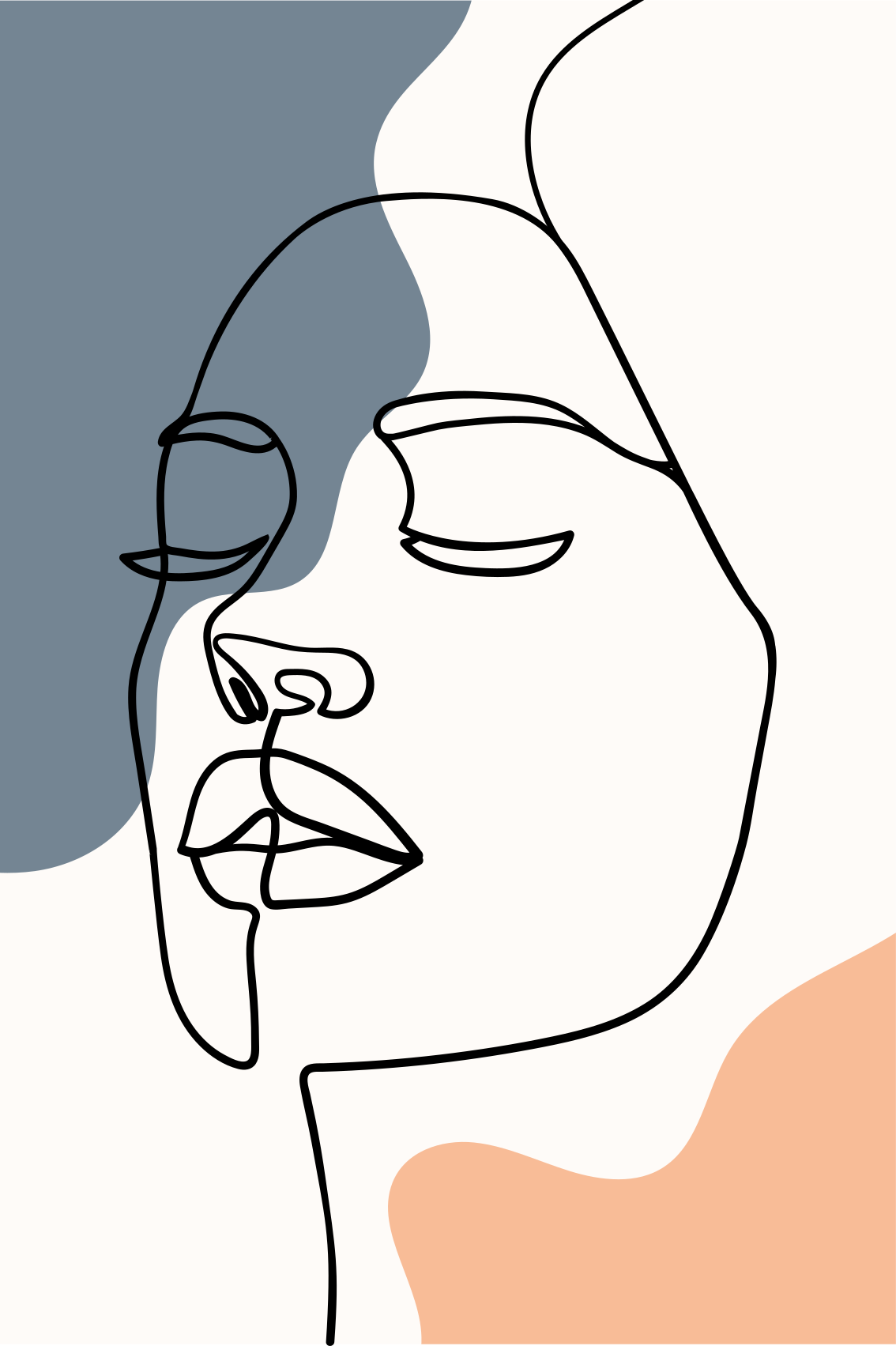 Poster da soggiorno faccia moderna e astratta - TenStickers