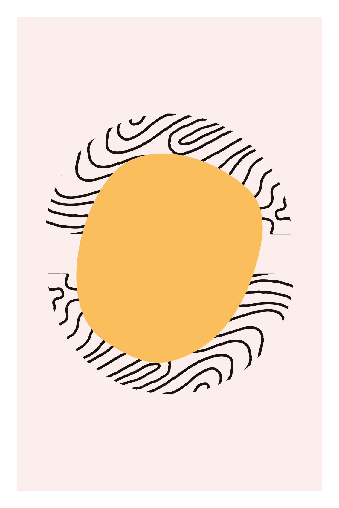 Poster da soggiorno linee e forma gialla - TenStickers