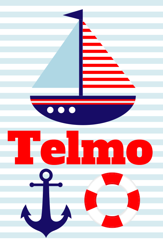 Poster cameretta barca a vela con nome - TenStickers