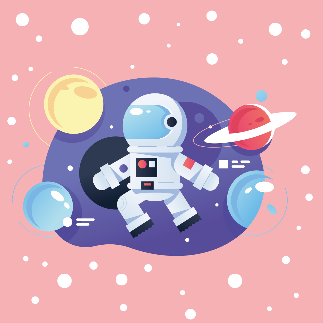 Poster cameretta simboli spaziali in cartone diversi - TenStickers