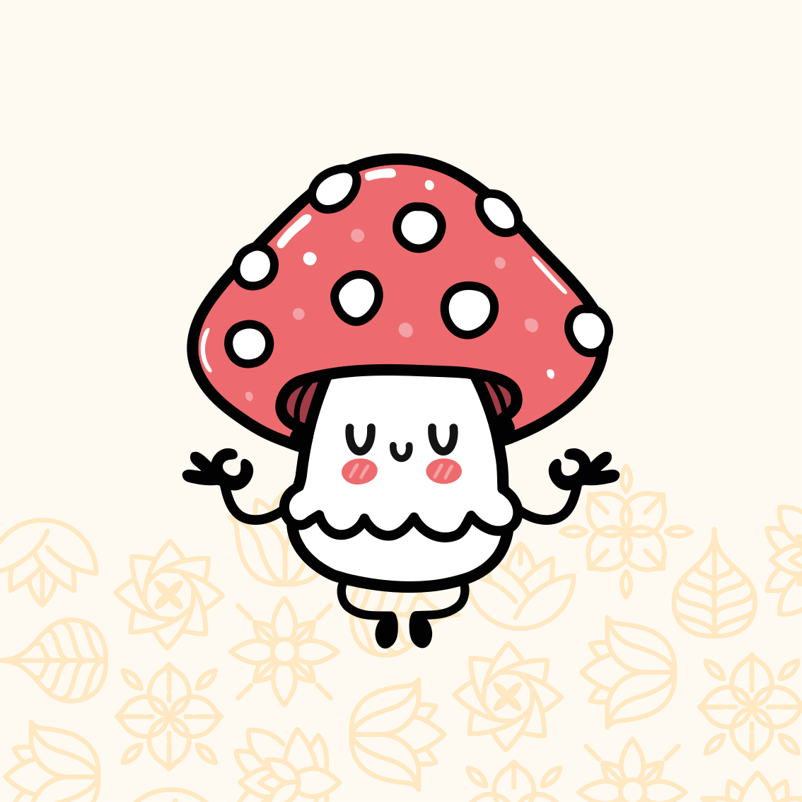 Poster cameretta funghi carini e divertenti - TenStickers