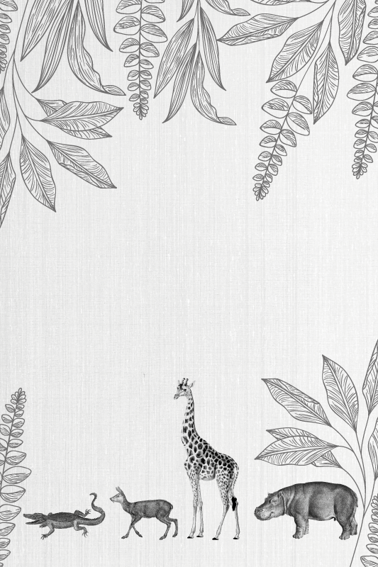Poster cameretta confine animali e alberi safari - TenStickers
