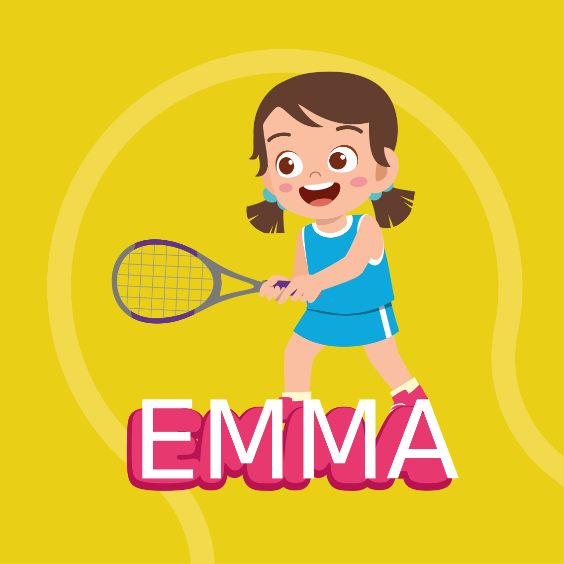 Poster cameretta giocatrice di tennis con nome - TenStickers