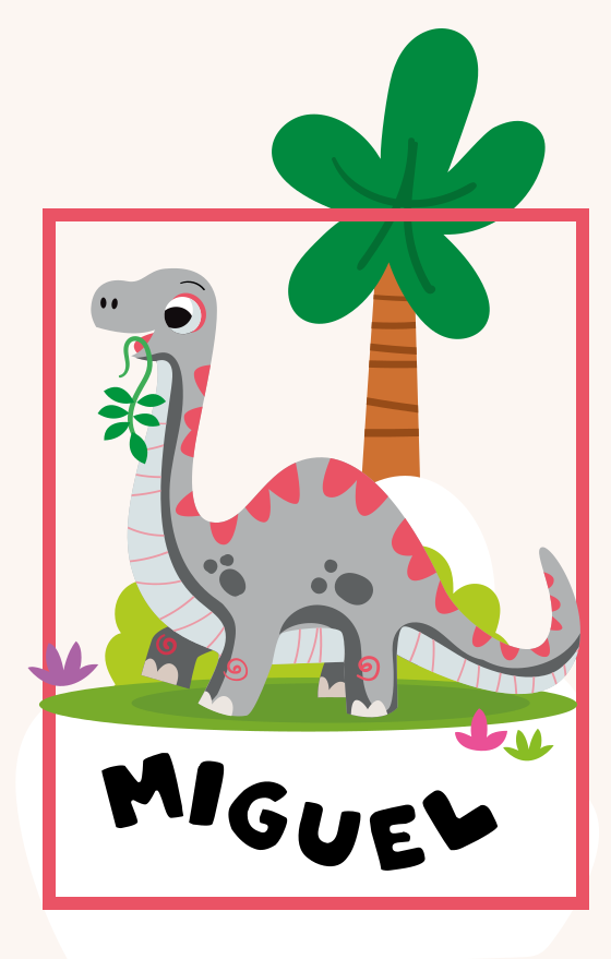 Poster cameretta dinosauro grigio a collo lungo - TenStickers