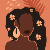 Poster con fiori donna astratta estetica - TenStickers
