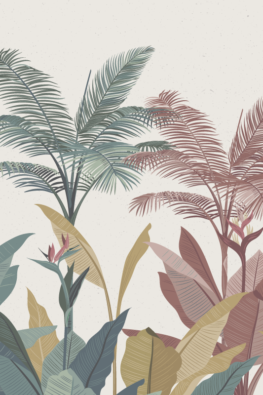 Poster fiori e piante piante tropicali in terracotta - TenStickers