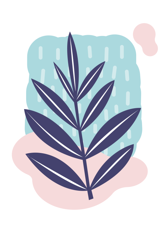 Poster fiori e piante foglia astratta - TenStickers