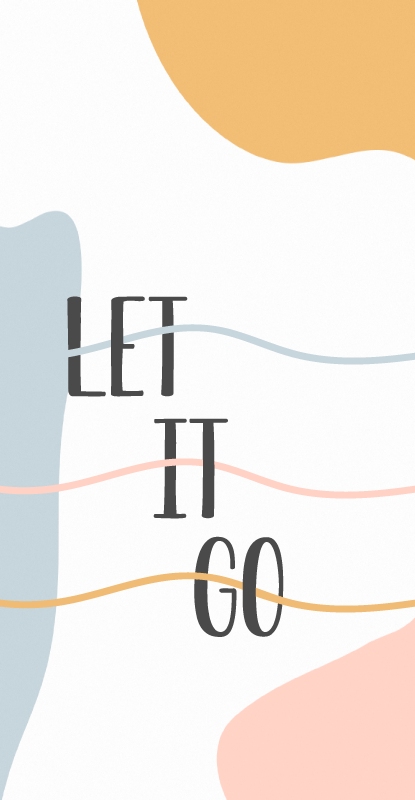 Poster con frasi design frase lasciar andare colori pastello - TenStickers