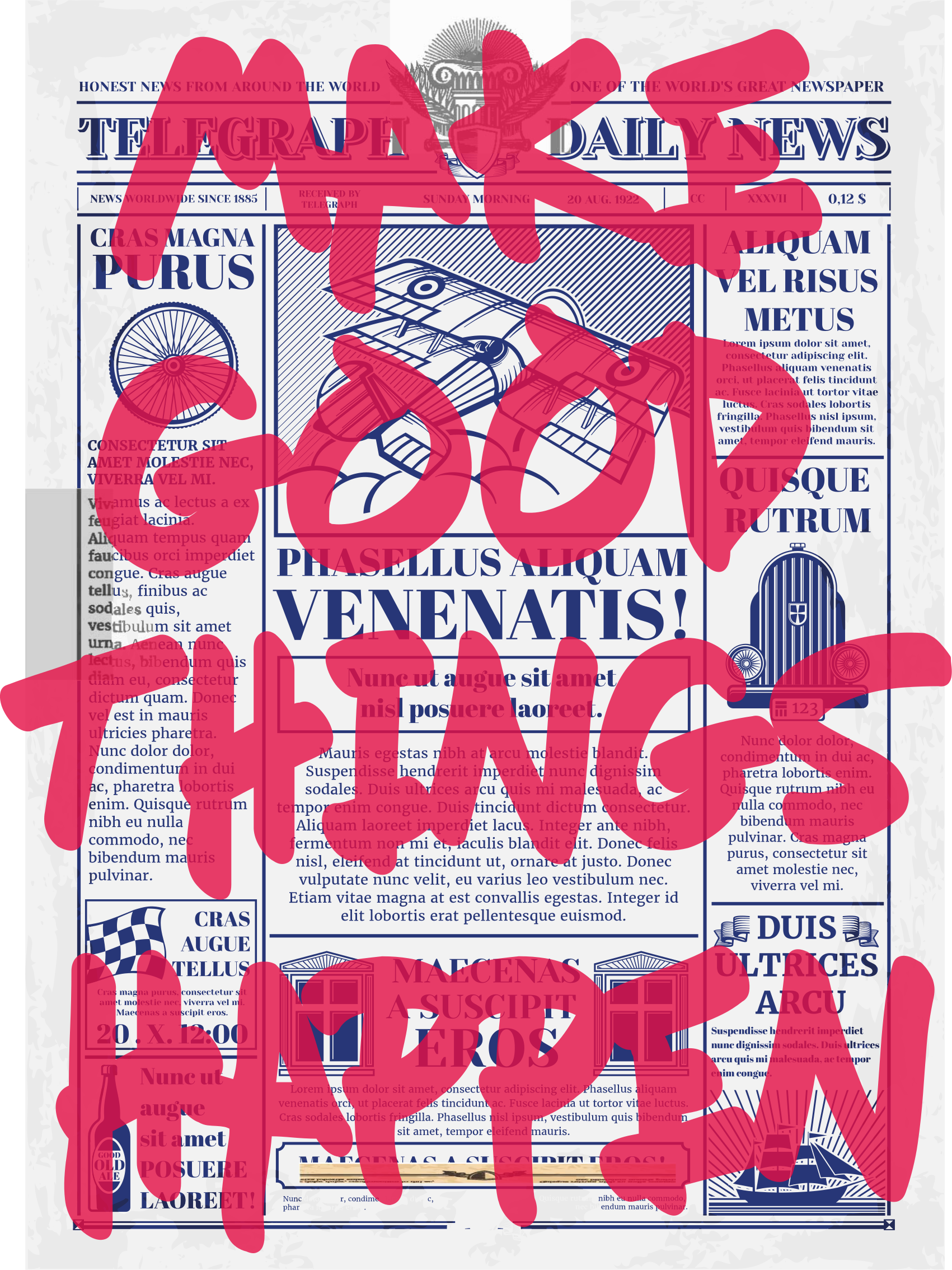Poster con frasi fai accadere cose belle design retro - TenStickers