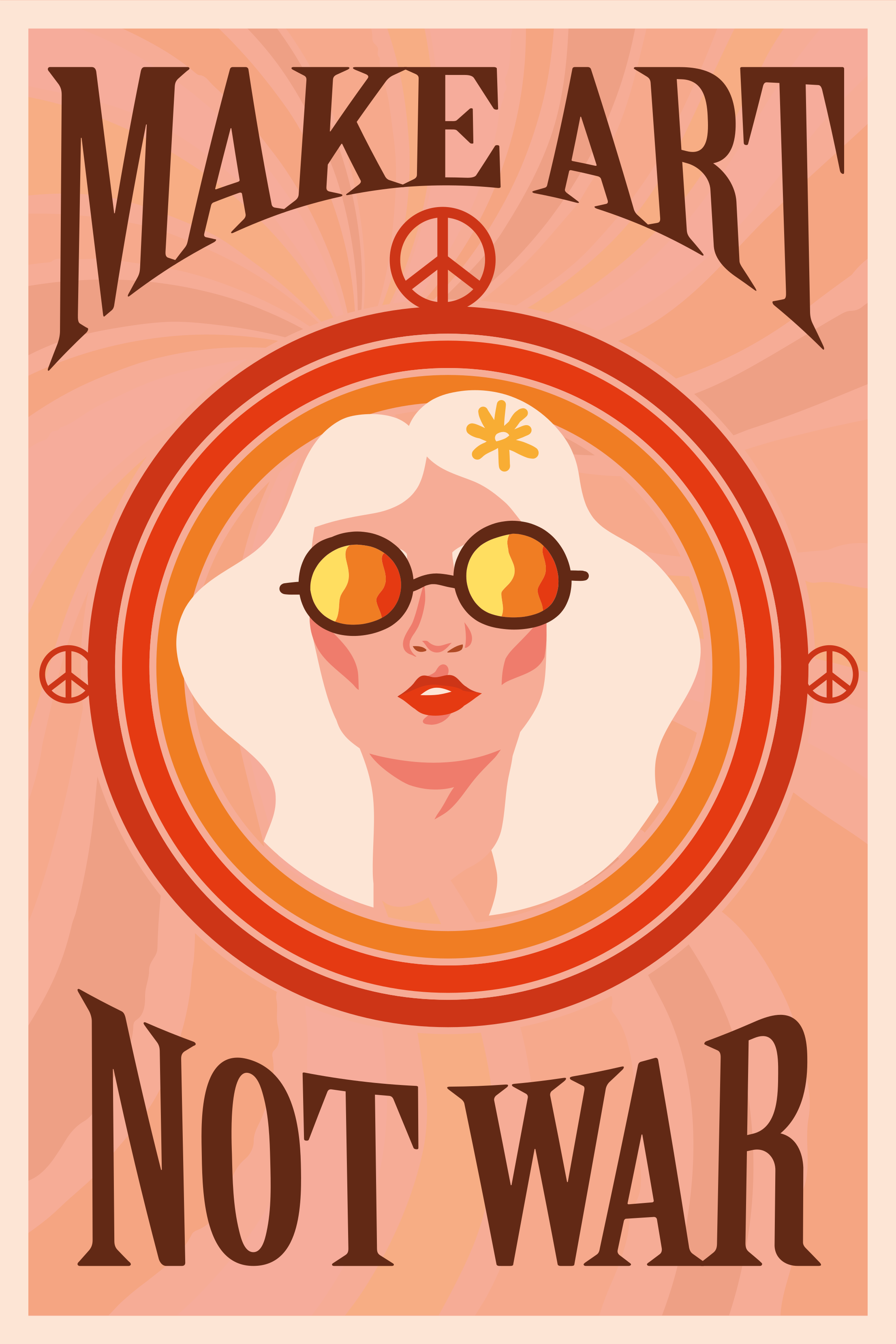 Poster con frasi crea arte non guerra - TenStickers