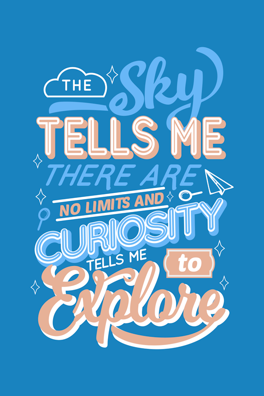 Poster cameretta ragazzi frase sulla curiosità - TenStickers