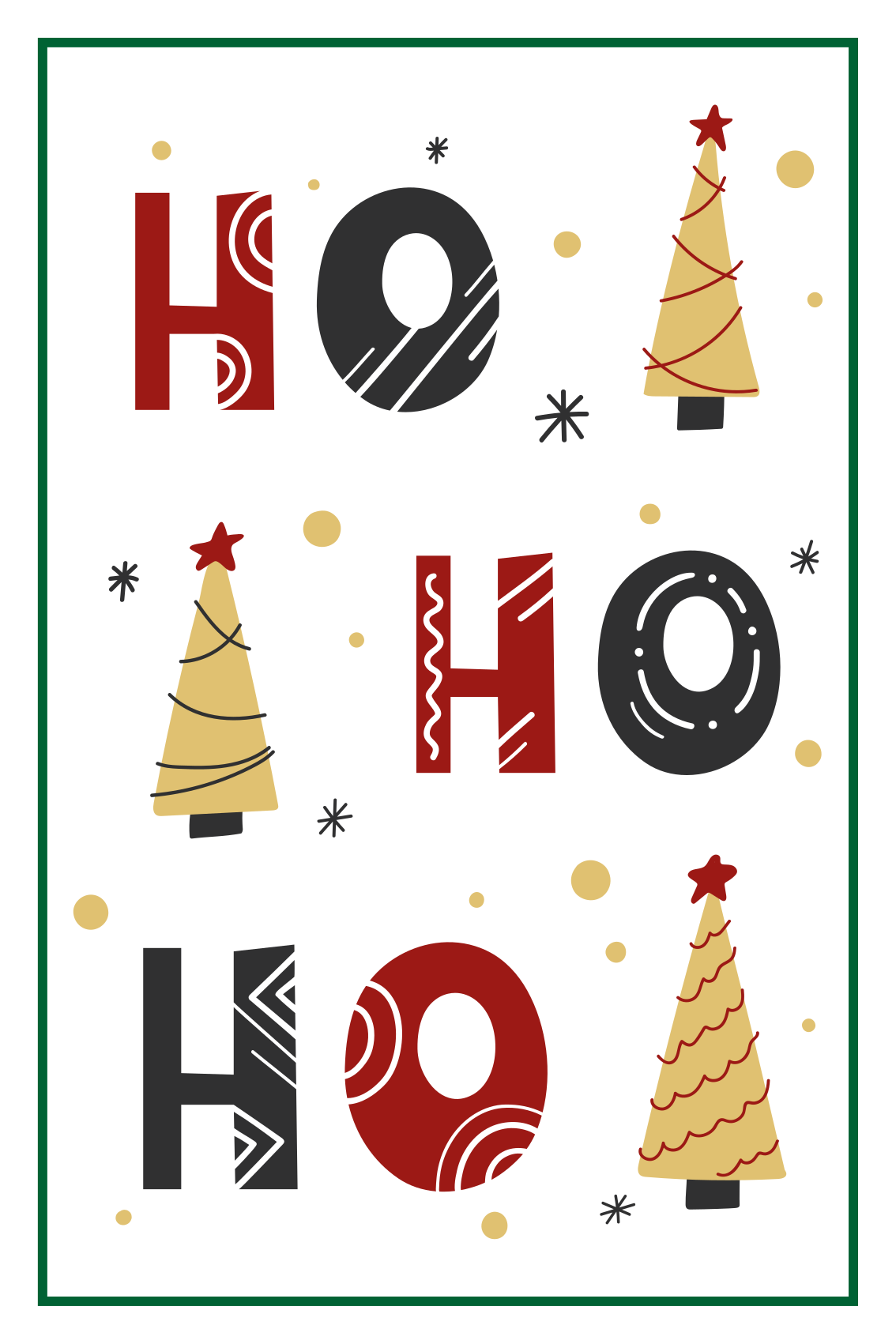 Poster di natale design testo natalizio ho ho ho - TenStickers