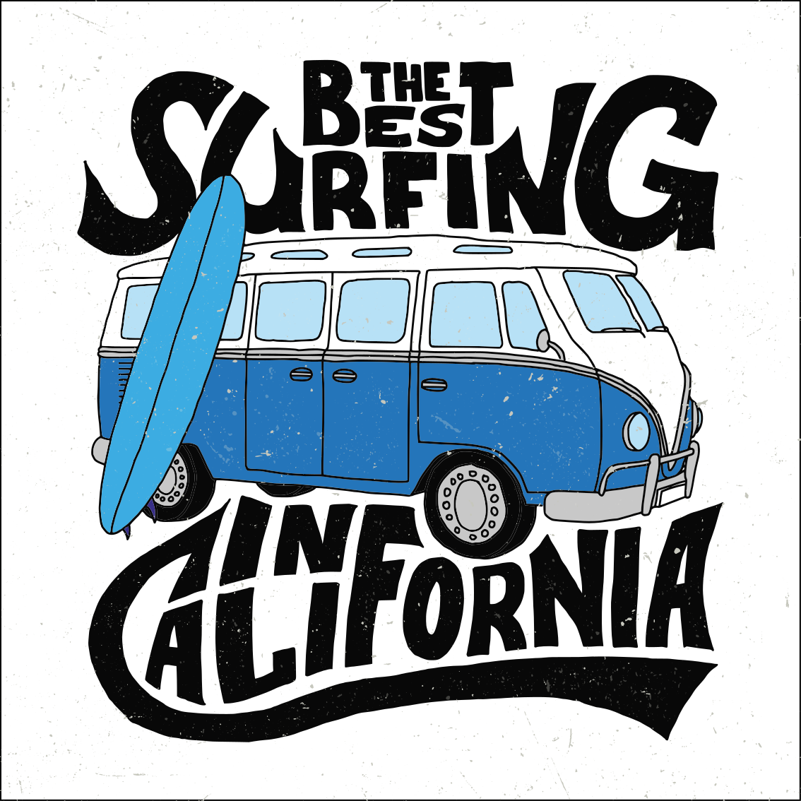 Poster da parete sportivi surfing california van - TenStickers