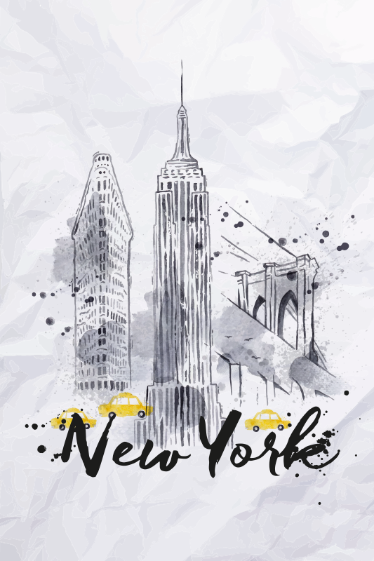 Poster delle città skyline di new york - TenStickers