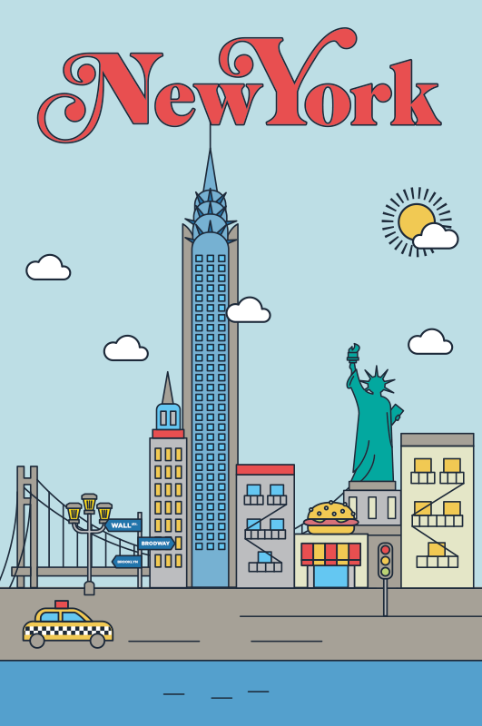 Poster delle città new york - TenStickers