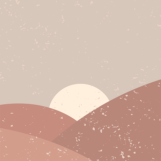 Poster di paesaggi tramonto sereno nel deserto - TenStickers