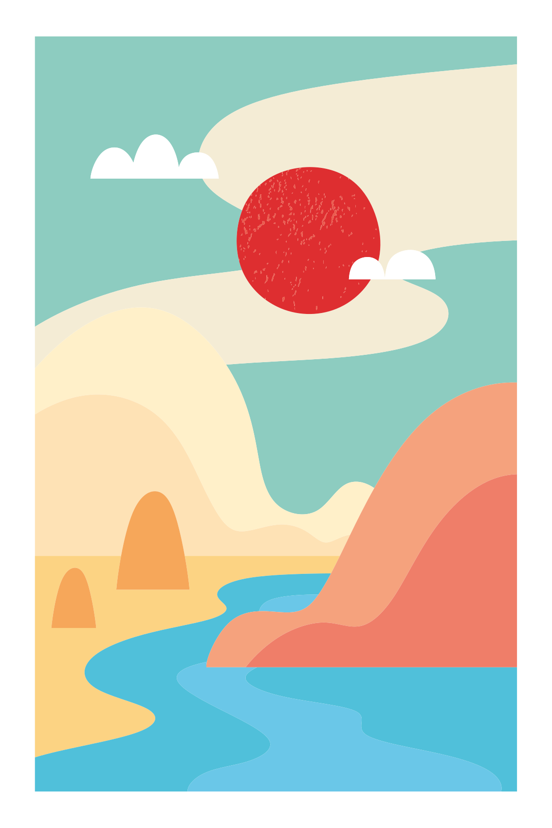 Poster di paesaggi scena di natura astratta - TenStickers