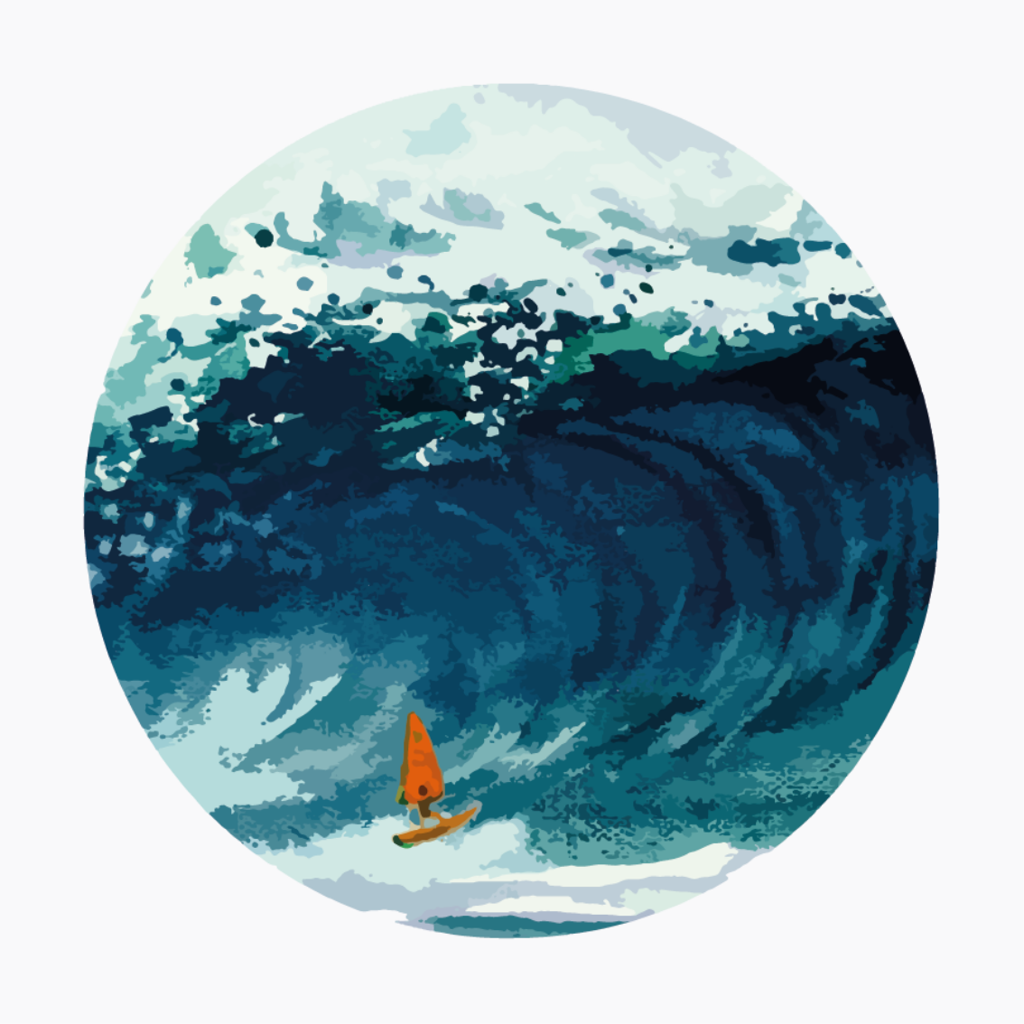 Poster di paesaggi un windsurfer sportivo - TenStickers