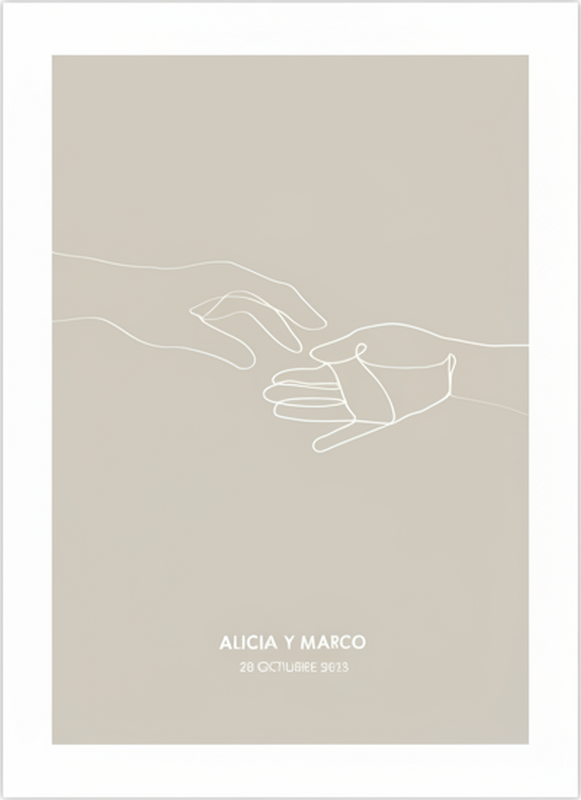 Poster da parete personalizzati mani minimaliste - TenStickers