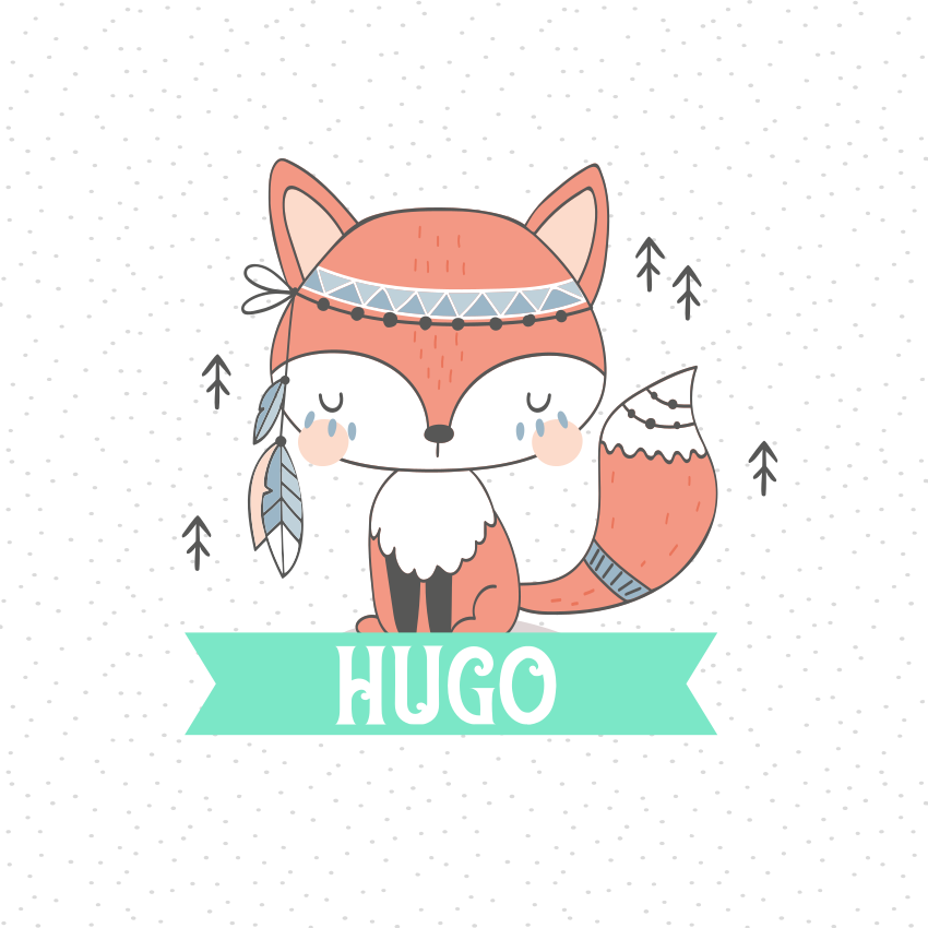 Poster da parete personalizzati figura volpe adorabile - TenStickers