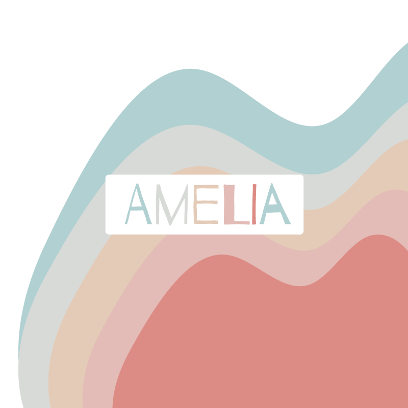 Poster da parete personalizzati onde di testo curvo - TenStickers