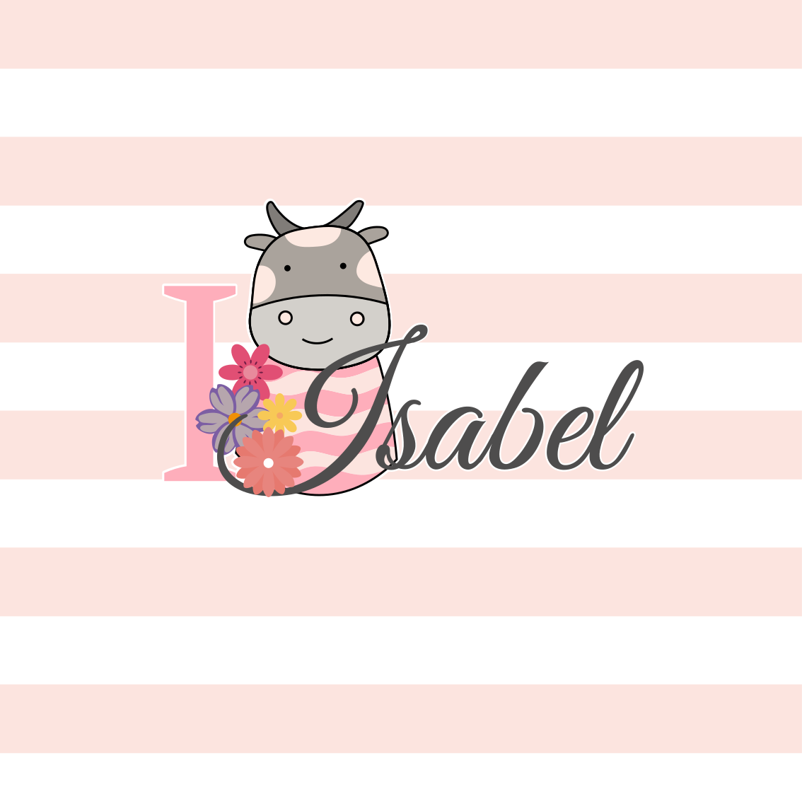 Poster da parete personalizzati design mucca carina - TenStickers