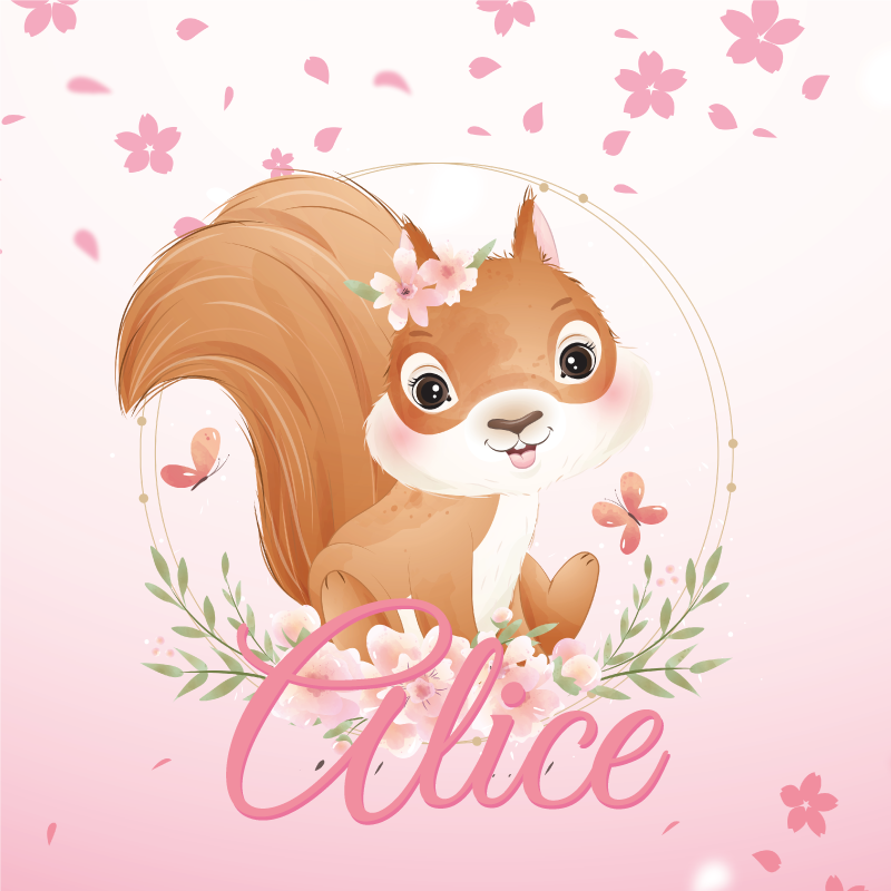 Poster da parete personalizzati design scoiattolo allegro - TenStickers