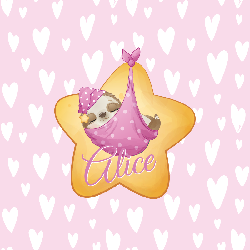 Poster da parete personalizzati bradipo stellato - TenStickers