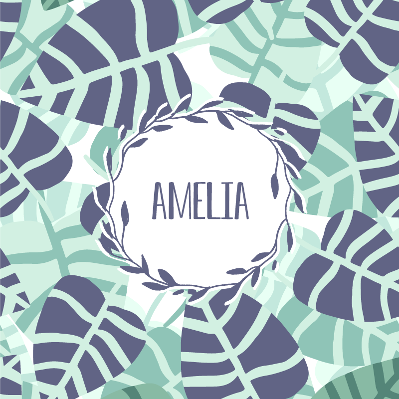 Poster da parete personalizzati motivo foglia personalizzato - TenStickers