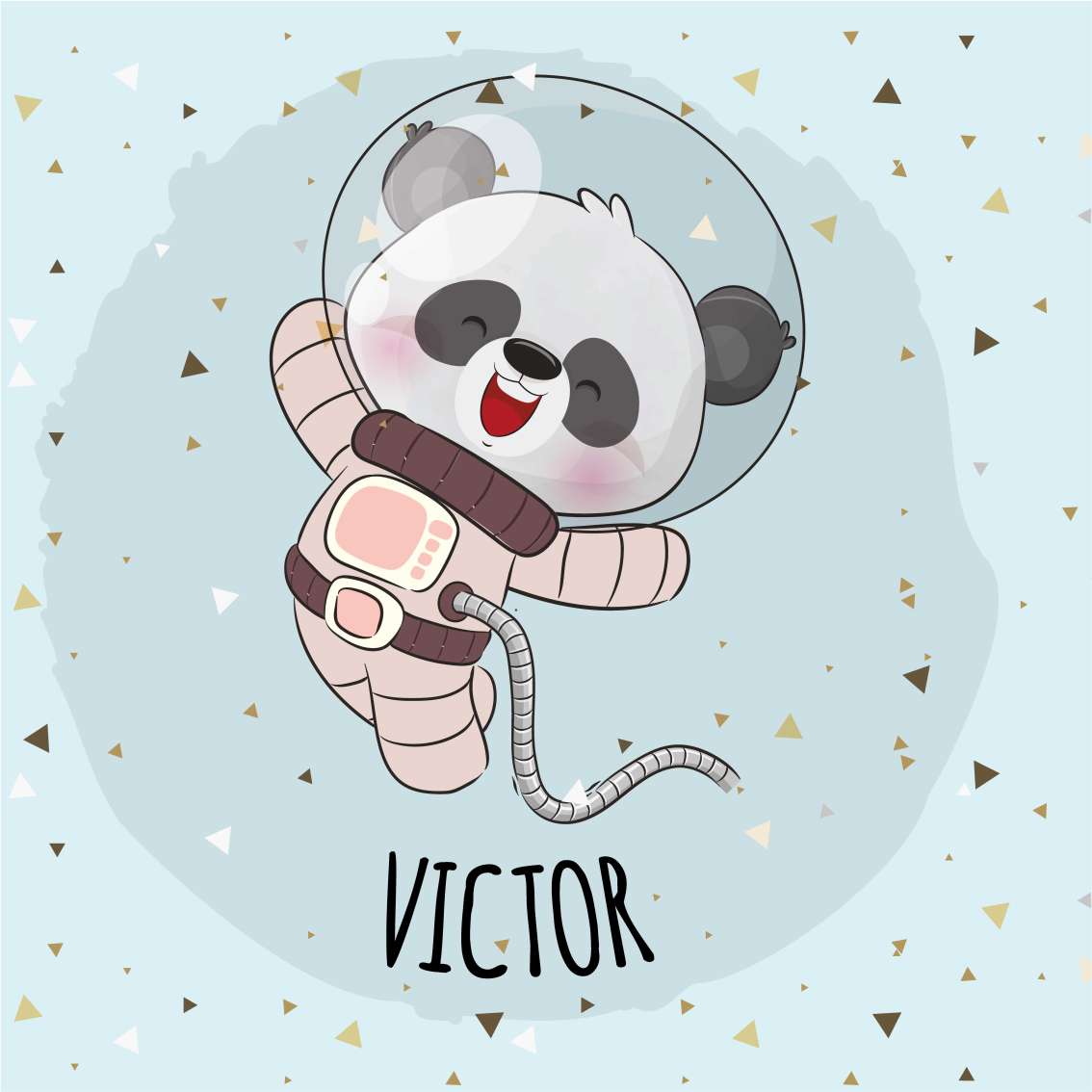 Poster da parete personalizzati panda spaziale allegro - TenStickers