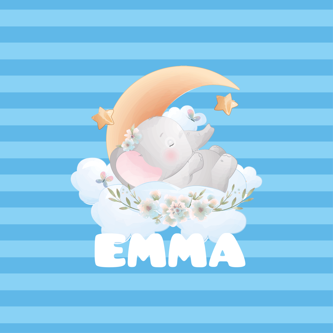 Poster da parete personalizzati sogni di elefante dormiente - TenStickers