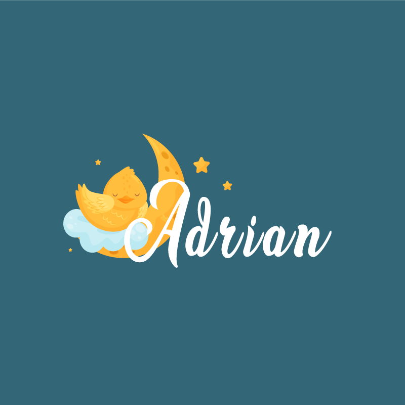 Poster da parete personalizzati pulcino che dorme luna - TenStickers