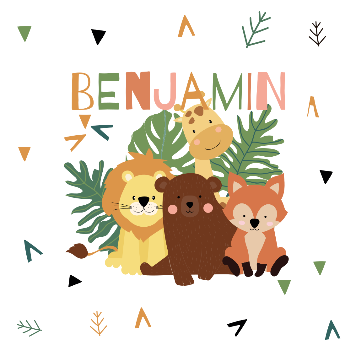 Poster da parete personalizzati raduno di amici animali - TenStickers