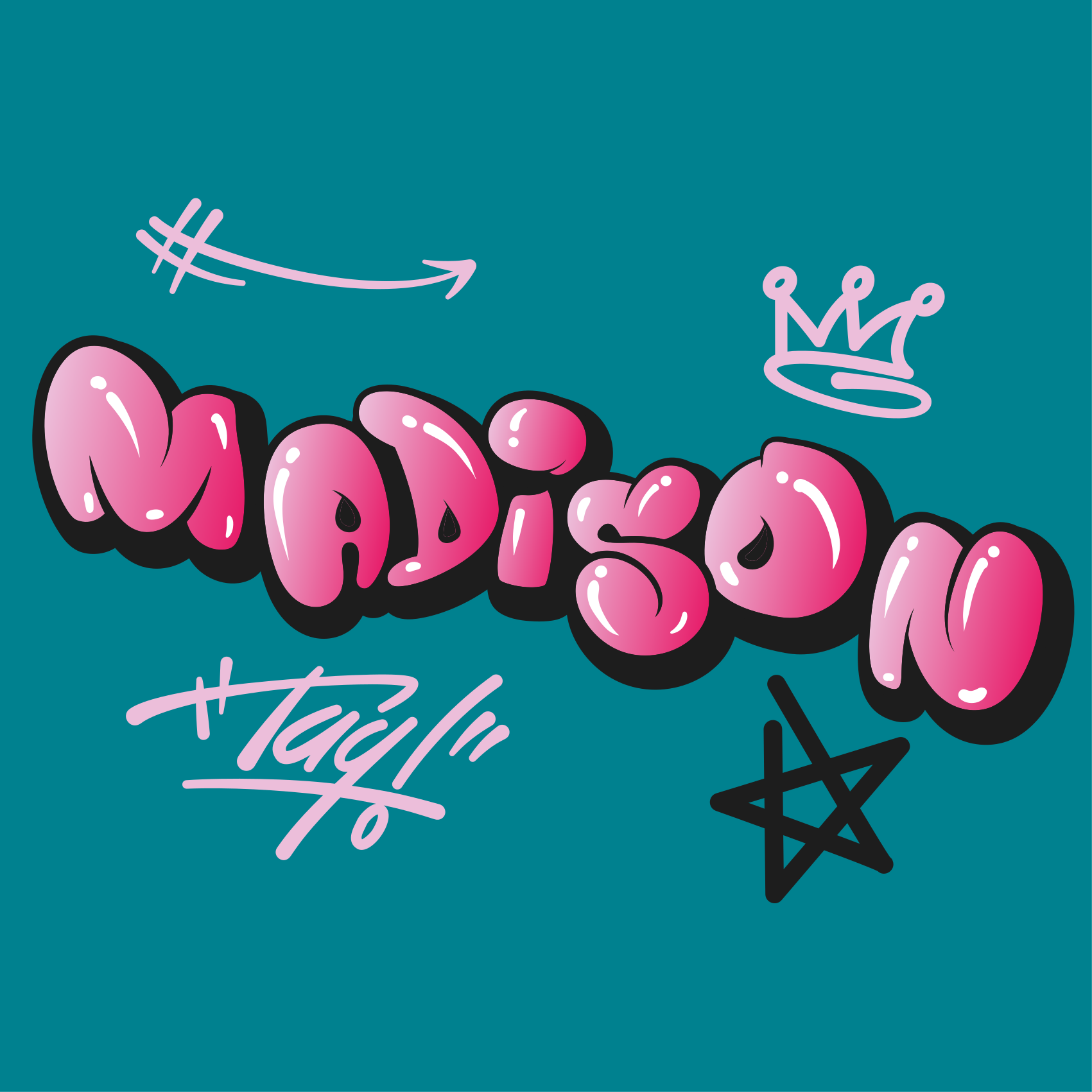 Poster da parete personalizzati design nome creativo - TenStickers