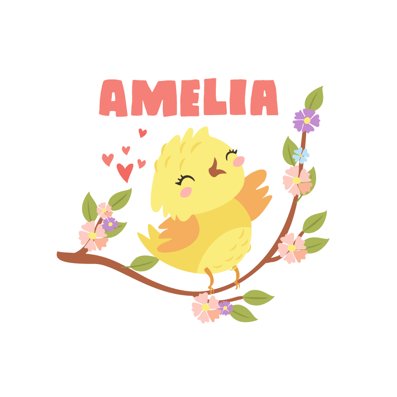 Poster da parete personalizzati uccellino giallo allegro - TenStickers
