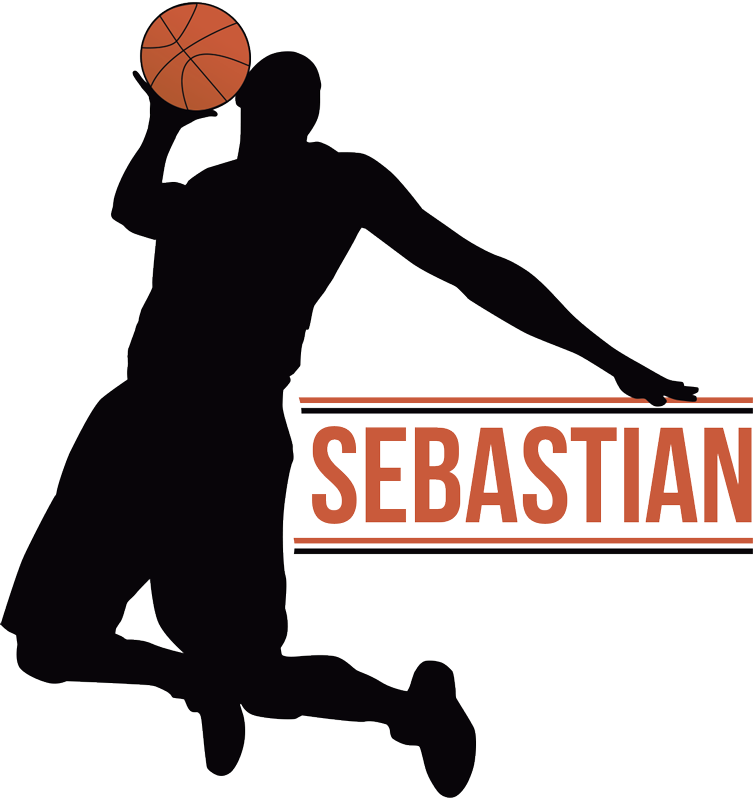 Poster basket giocatore di pallacanestro con nome - TenStickers