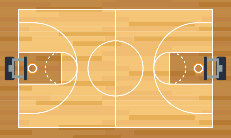 Poster basket tappeto vinilico giovanile campo da basket - TenStickers