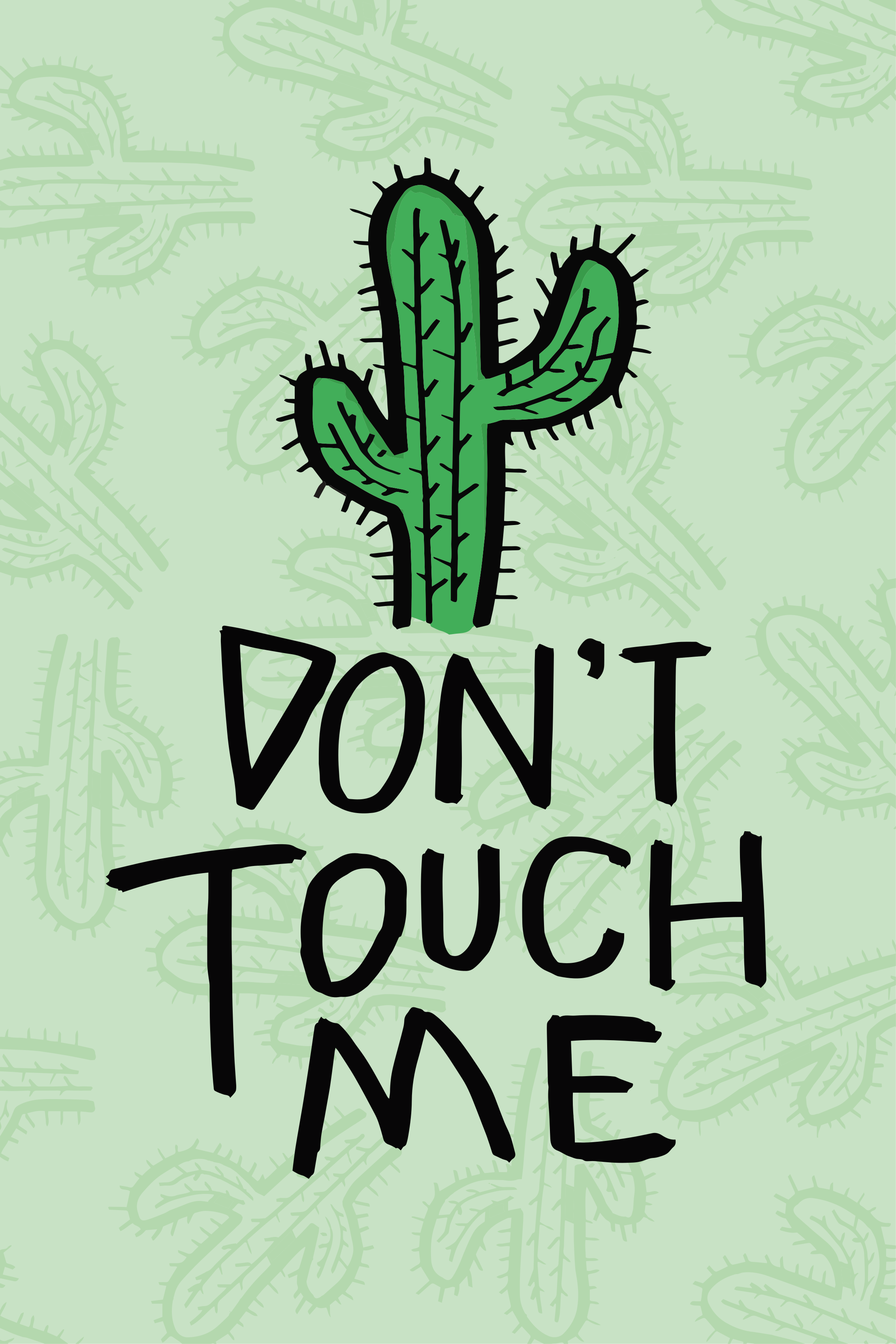 Poster piante cactus con testo divertente - TenStickers