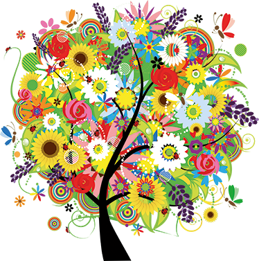 Poster di alberi vinile decorativo albero estate - TenStickers