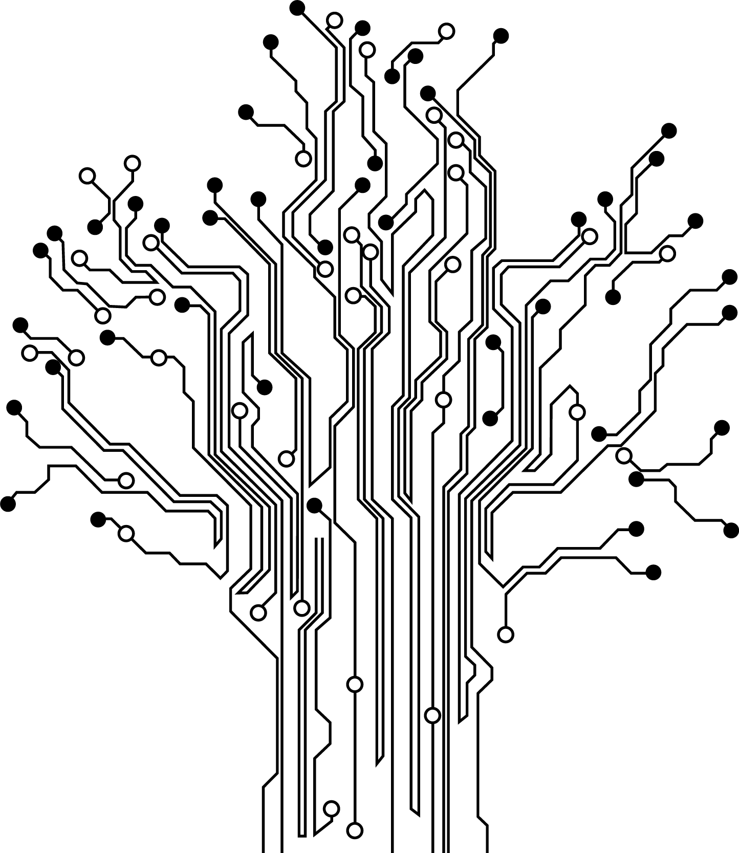 Poster di alberi adesivo decorativo circuiti - TenStickers