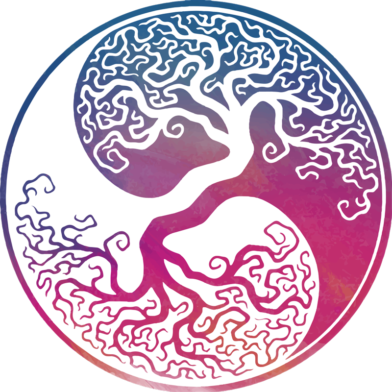Poster di alberi adesivo da parete yin yang vita - TenStickers