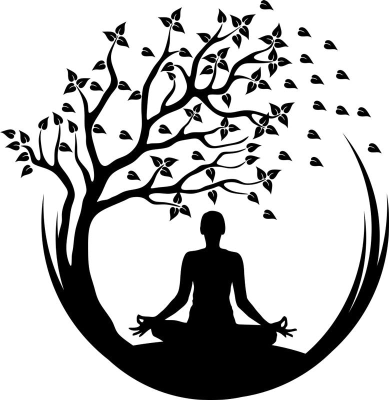 Poster di alberi albero di yoga - TenStickers