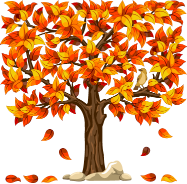 Poster di alberi vinile decorativo autunnale - TenStickers