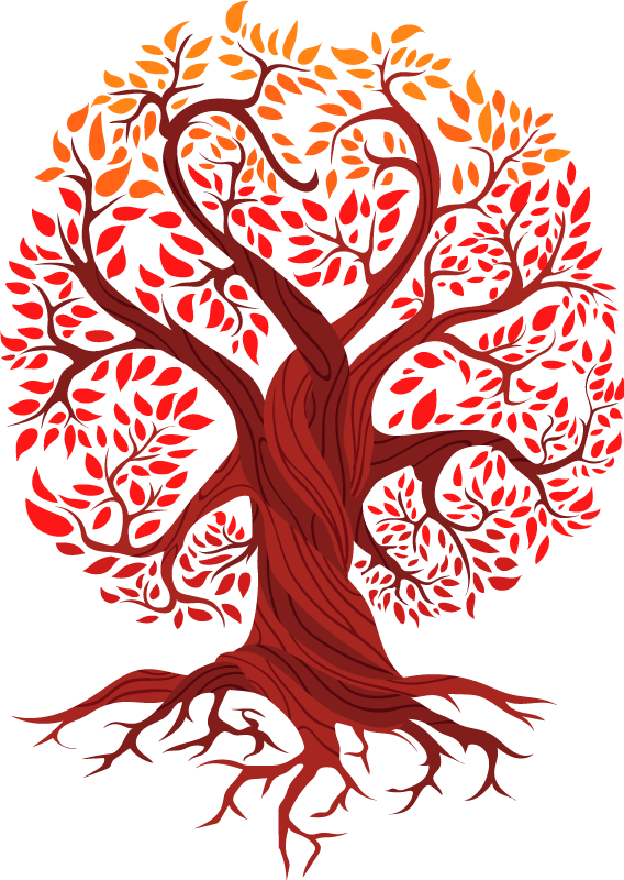 Poster di alberi albero della vita rosso - TenStickers