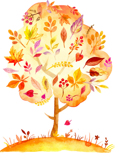 Poster di alberi vinile decorativo albero autunnale - TenStickers