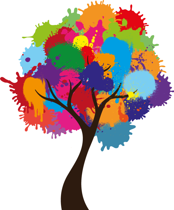 Poster di alberi esplosione di colori - TenStickers