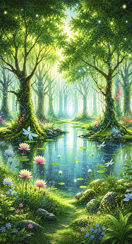 Poster di alberi murale di fate fantasiose - TenStickers