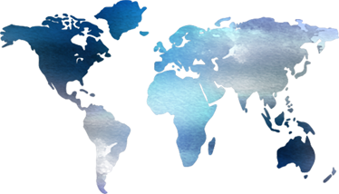 Mappamondo poster mappamondo acquerello blu - TenStickers
