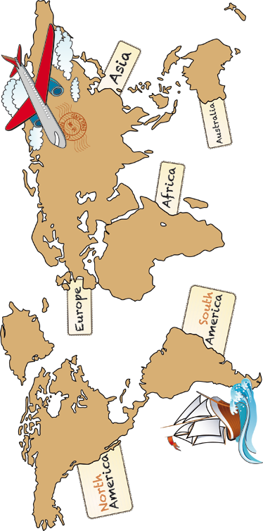 Mappamondo poster mappamondo continenti inglese - TenStickers