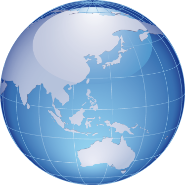 Mappamondo poster vinile blu australia e asia - TenStickers